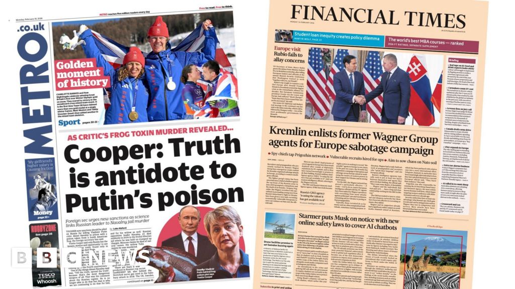 The Papers: 'Truth is antidote to Putin's poison' and 'Europe sabotage campaign'