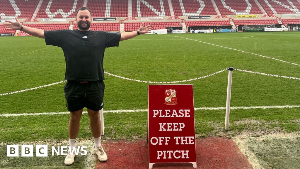 Taunton man visits 164 football stadiums for charity – BBC News