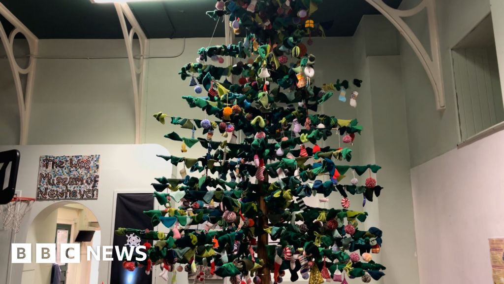 The 16ft knitted Christmas tree aiming to tackle loneliness