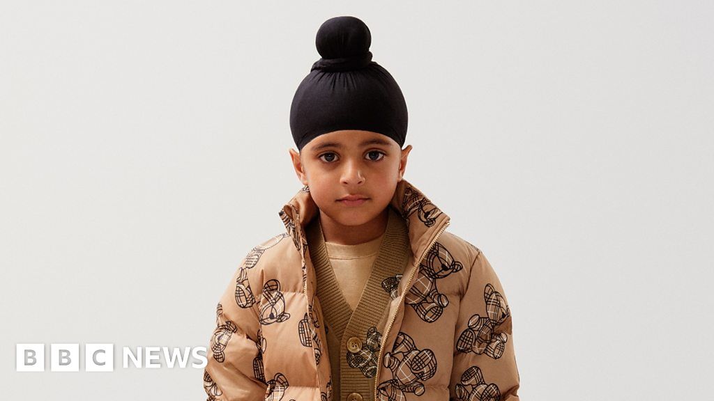 Sikh boy in Burberry modelling first