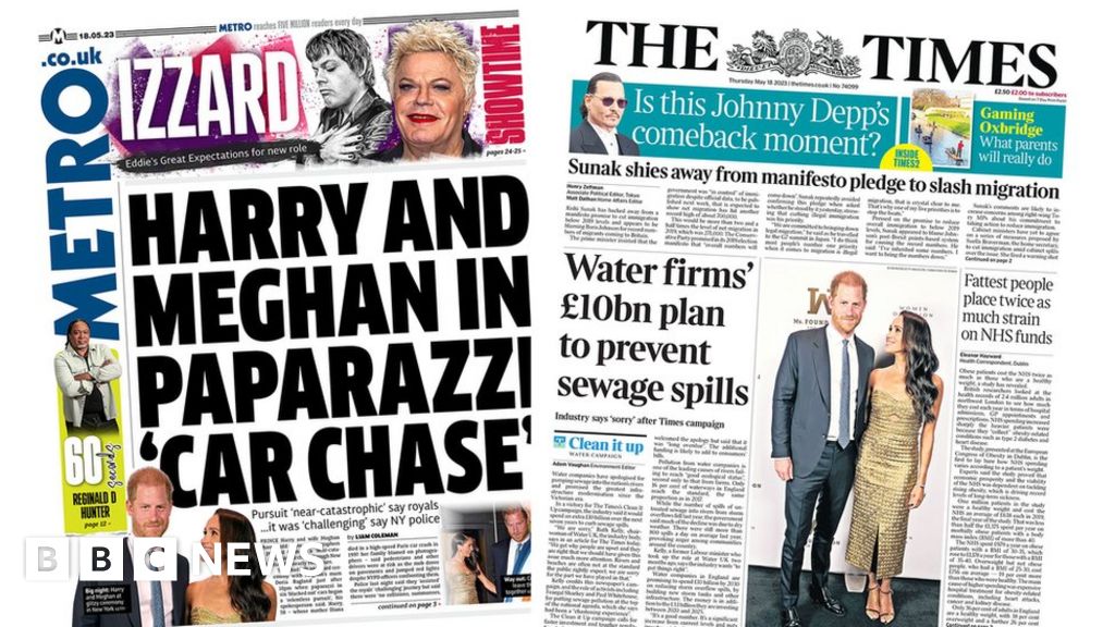 Newspaper headlines: ‘Paparazzi car crash’ and ‘£10bn for sewage spills’