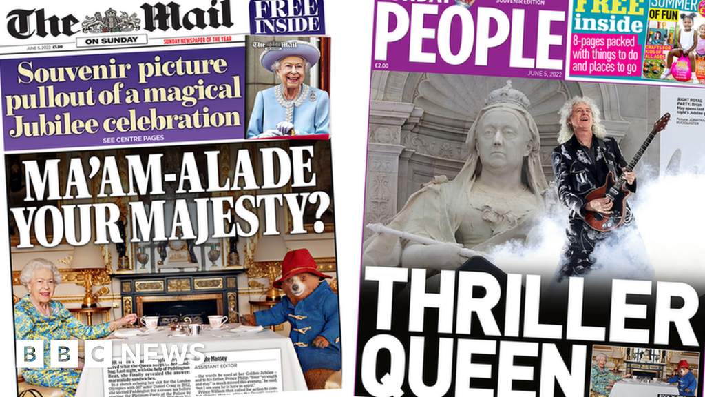 Newspaper headlines: Thriller Queen, and ma’am-alade your Majesty?