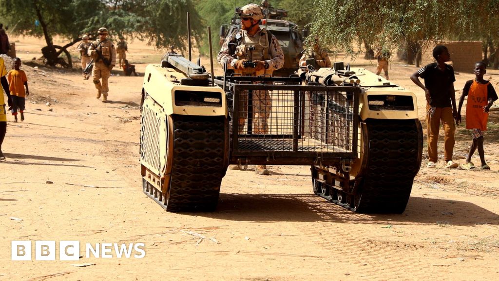 Robot Tanks On Patrol But Not Allowed To Shoot Bbc News