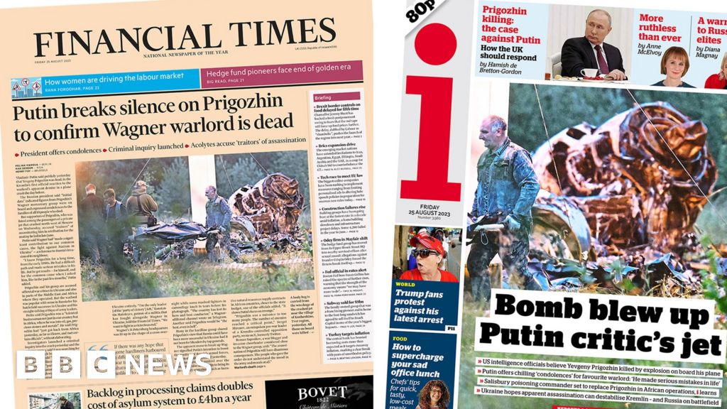 Newspaper headlines: 'Putin breaks silence' and 'bomb blew up jet' – BBC