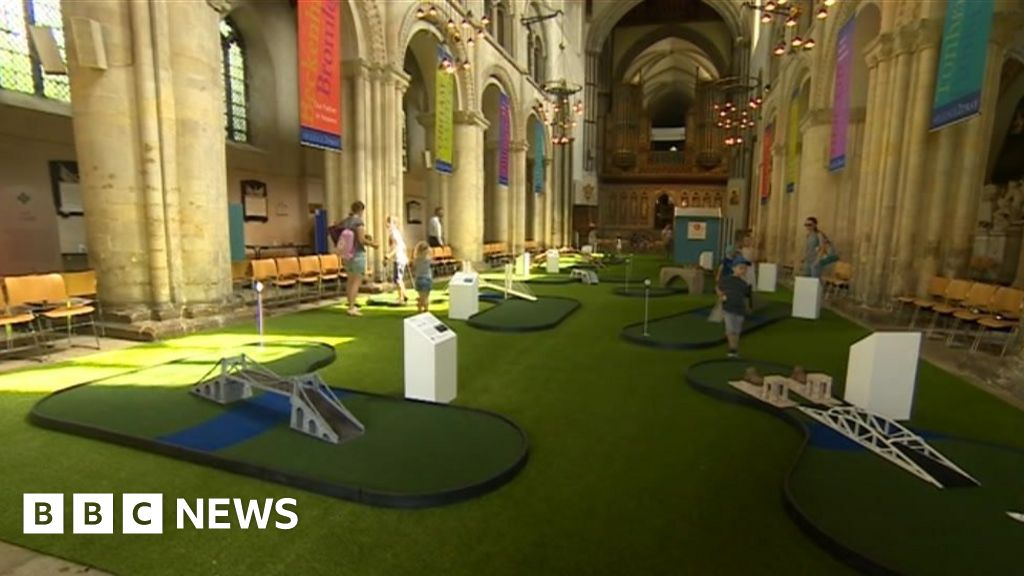 Rochester Cathedral's crazy golf course sparks row
