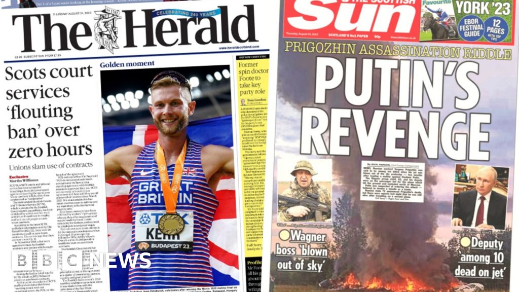 Scotland's papers: 'Putin's revenge' and courts 'flout' zero hours ban – BBC