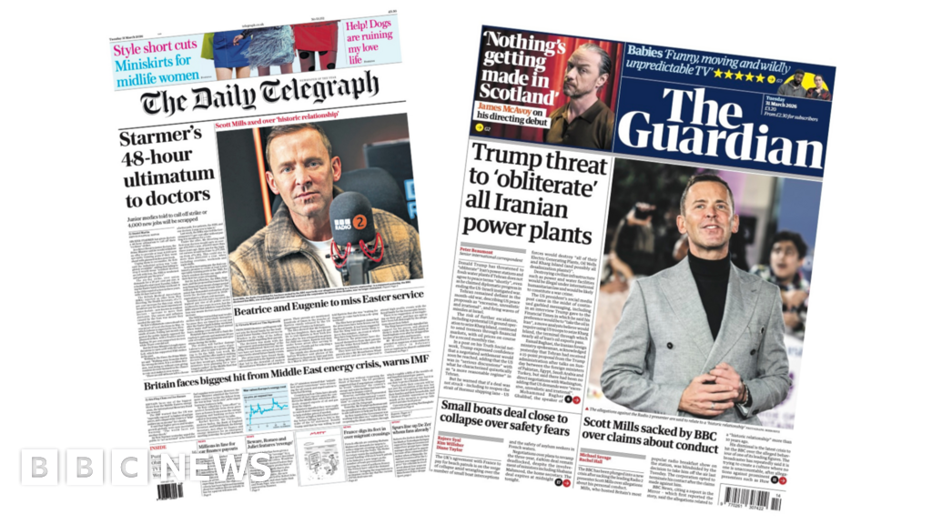 Newspaper headlines: 'Scott Mills sacked by BBC' and 'Starmer's 48-hour ultimatum'