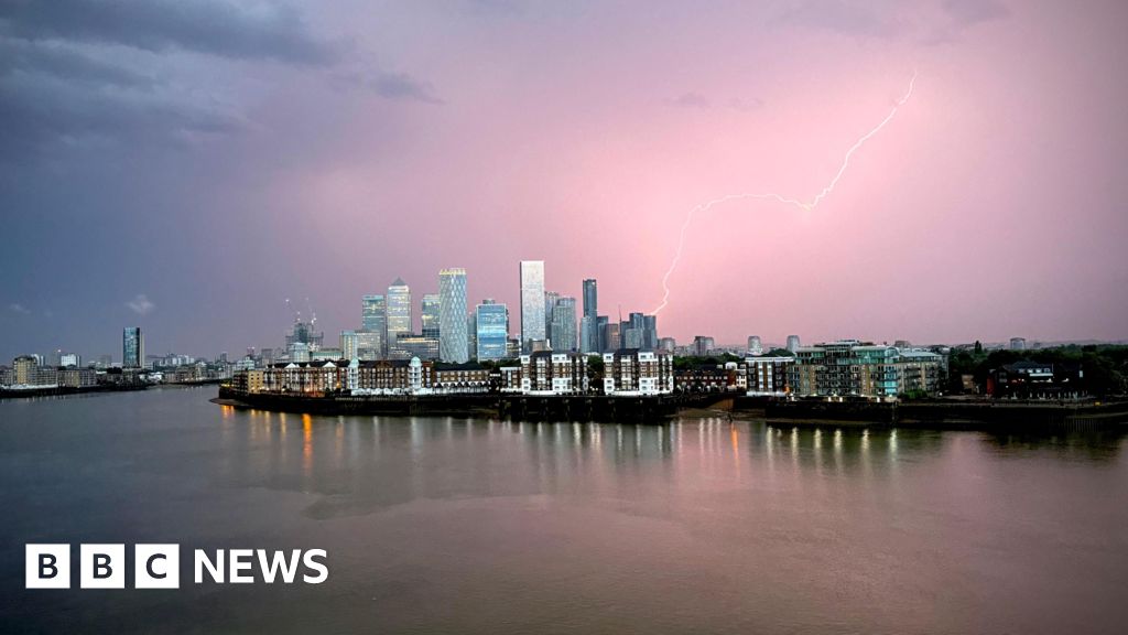 Thunderstorms light up sky across southern England