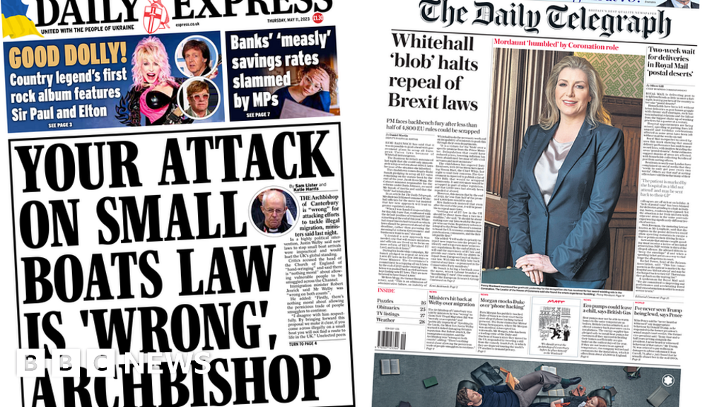 Newspaper headlines: Welby ‘clashes with ministers’ over small boats bill