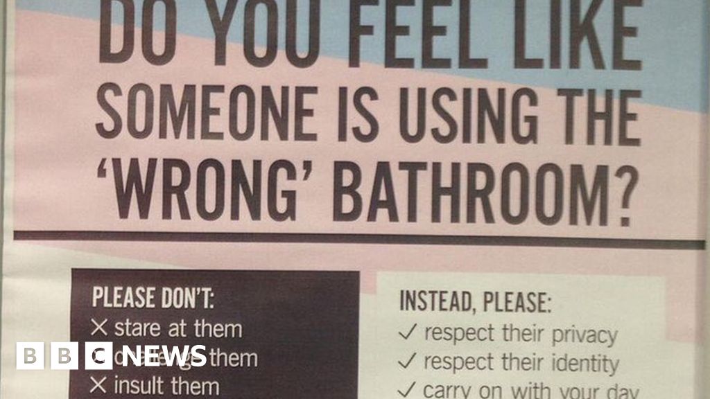 Posters at UWE Bristol supporting trans students' bathroom usage.