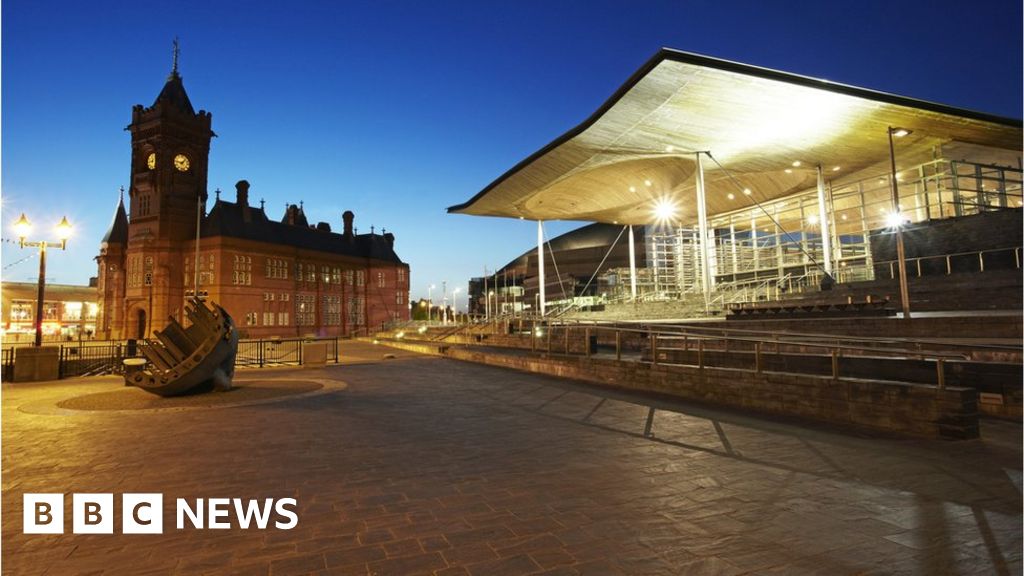 Senedd in the evening