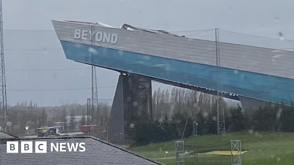 Storm Barra Heavy Winds Rip Off Part Of Manchester Ski Centre Roof Bbc News