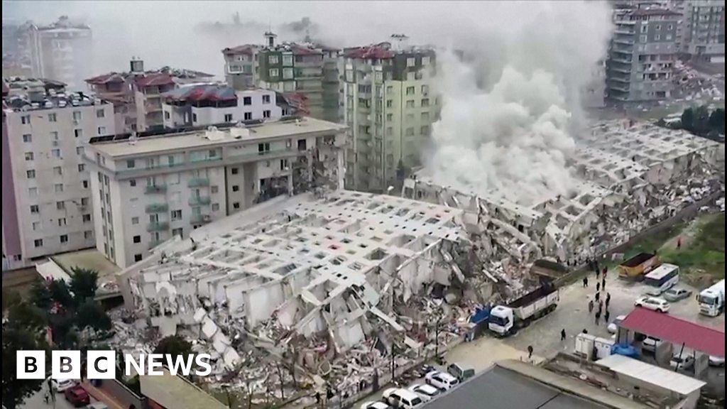 Drone footage shows earthquake aftermath in Turkey