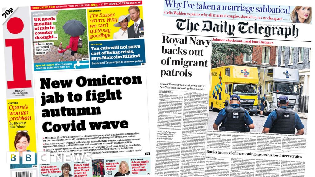 Newspaper headlines: New Covid jab for autumn, and Heathrow chaos