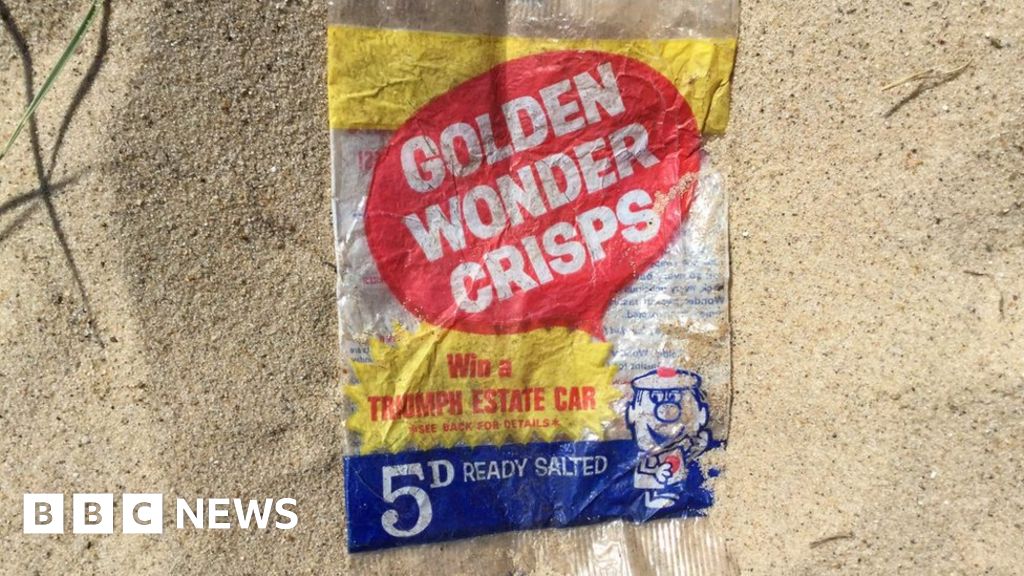 Crisp packet from 1967 found on Caister beach BBC News