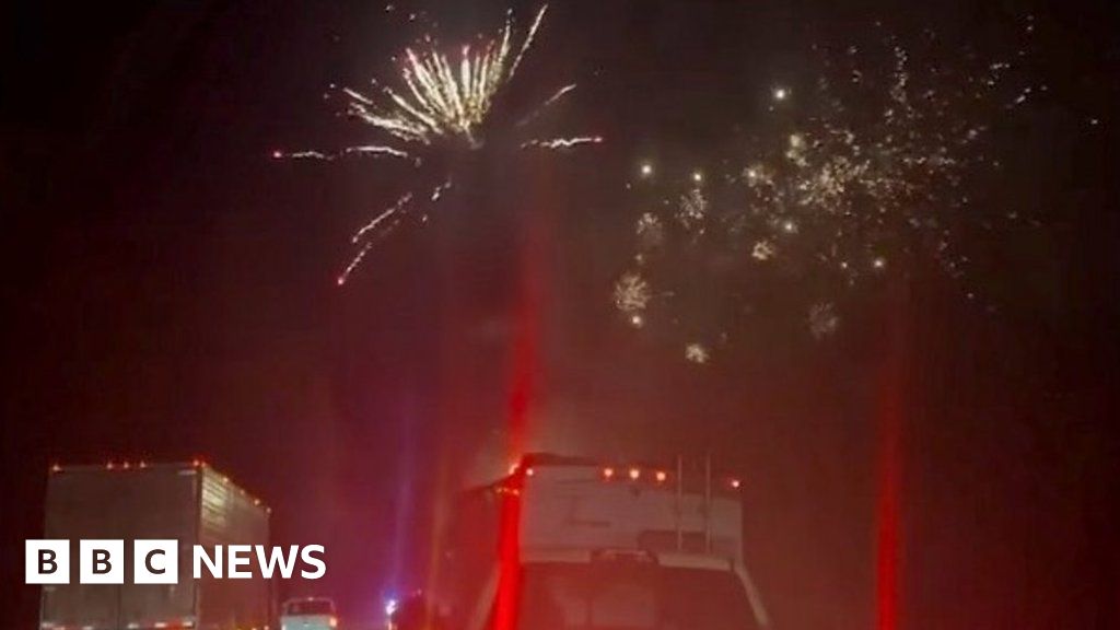 Car Crash Leads To Fireworks Show On Canadian Motorway BBC News    131601751 P0gqf5x2 