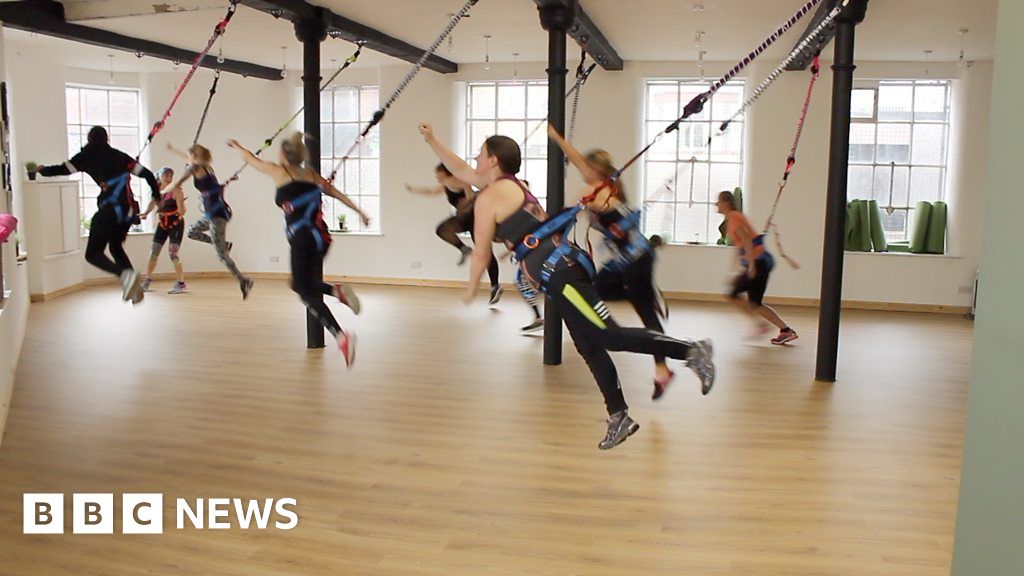 Bungee fitness The exercise like a baby bouncer for adults BBC News