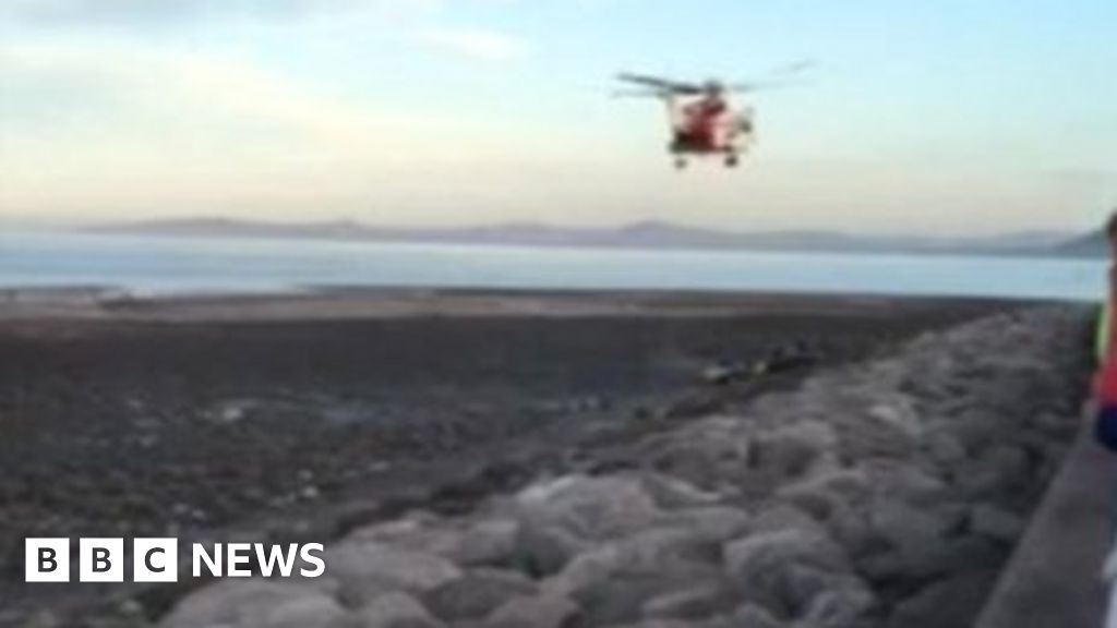 RhosonSea promenade car crash injured airlifted to hospital BBC News