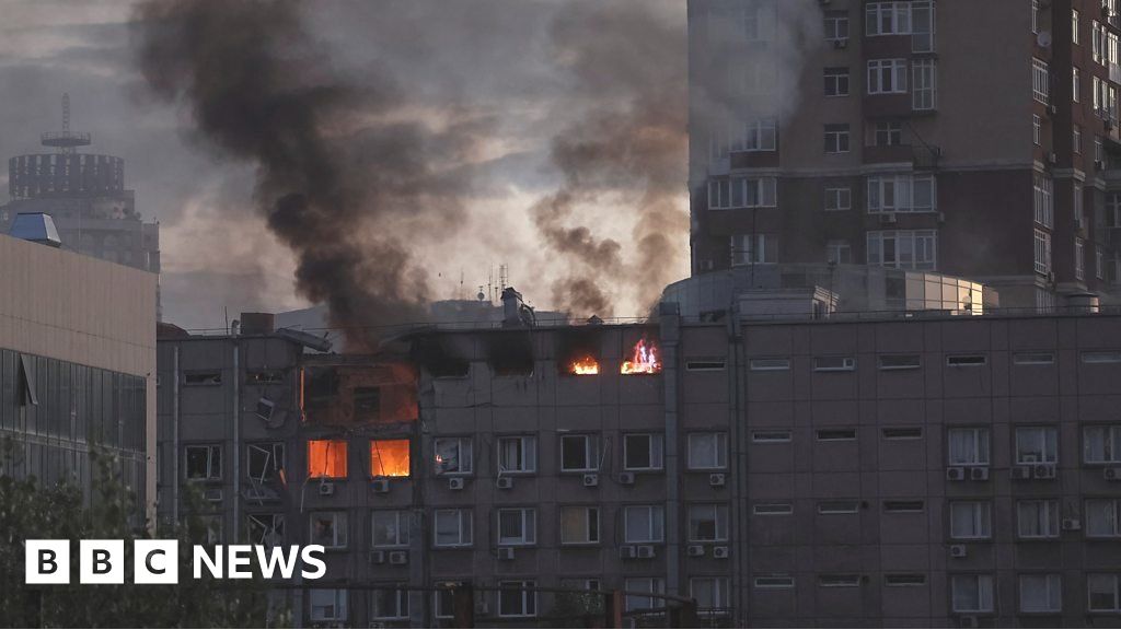 Kyiv drone strike: Explosions damage building