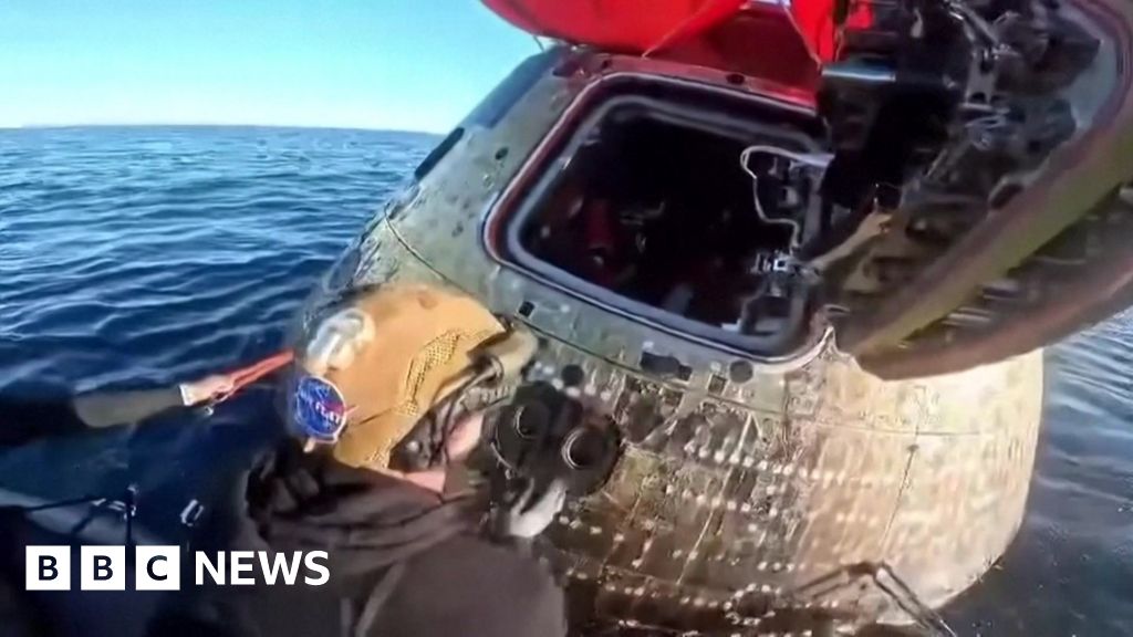 New footage shows moment Orion capsule hatch is opened at sea