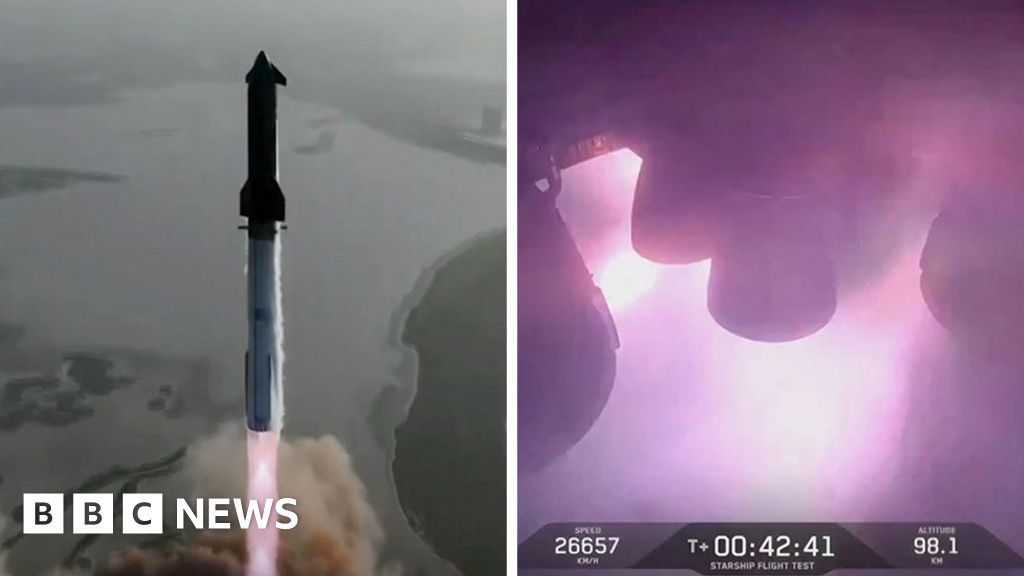 Moment SpaceX Starship spins out of control in test flight