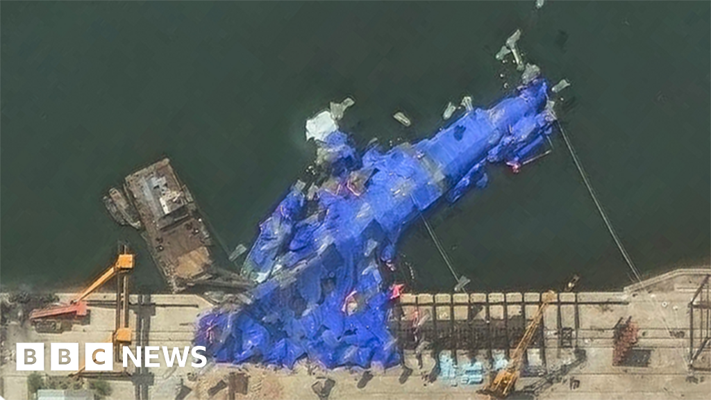 Satellite photos show Kim Jong Un’s damaged warship