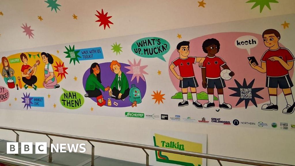 bbc.co.uk - Tom MacDougall - Young people help design Barnsley mural signposting to support services - BBC News