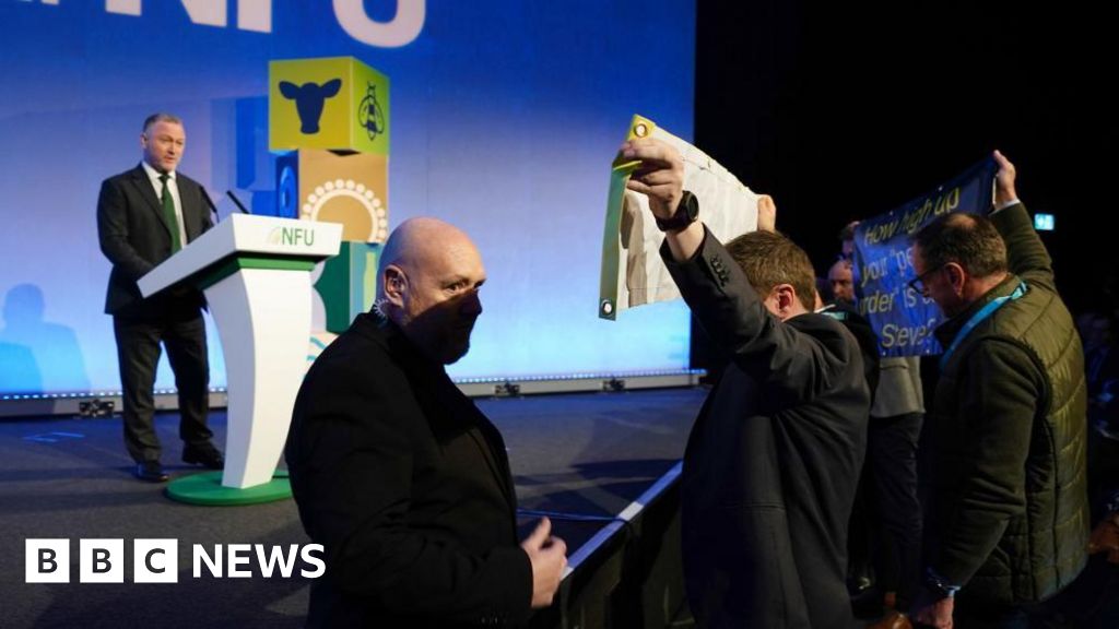 Farm inheritance tax protesters disrupt Reed conference speech