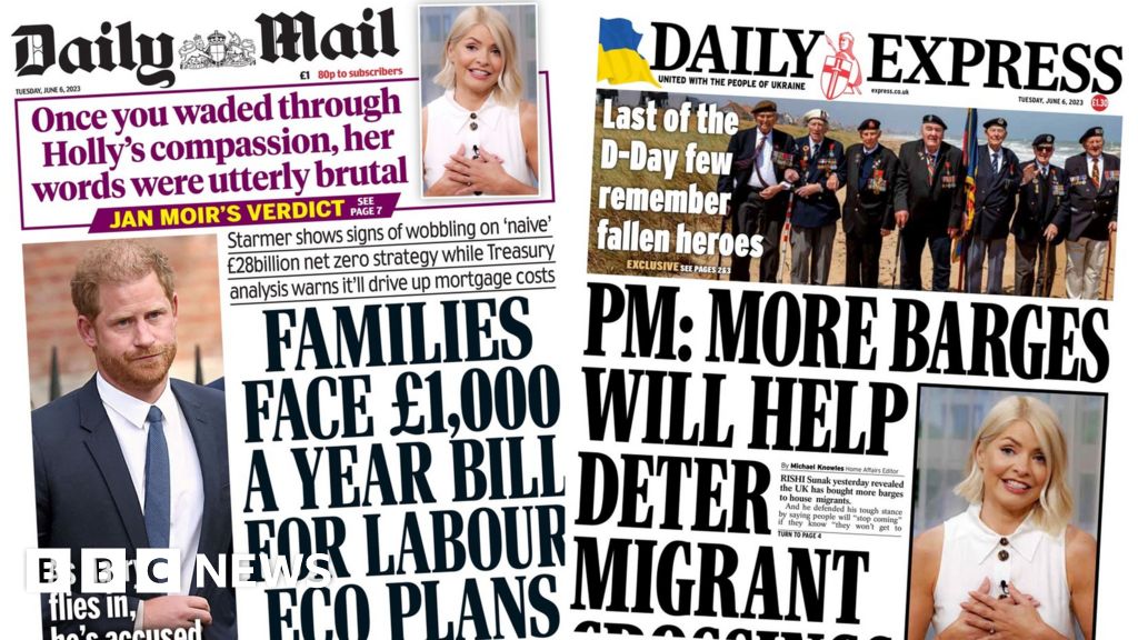 Newspaper headlines: 'Absent Harry' and 'PM to overrule on boats Bill'