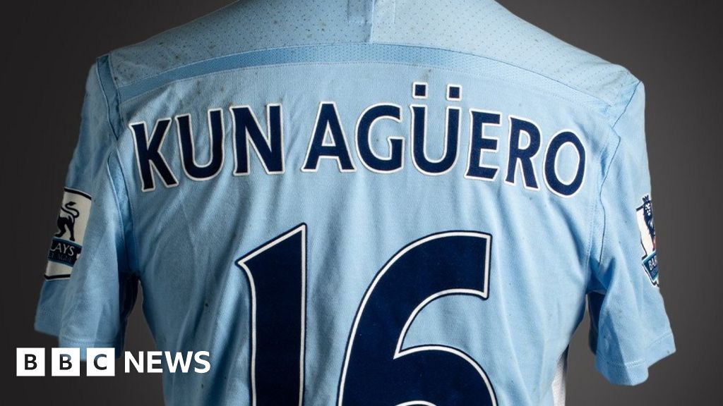 Sergio Aguero's title-winning Manchester City shirt up for sale