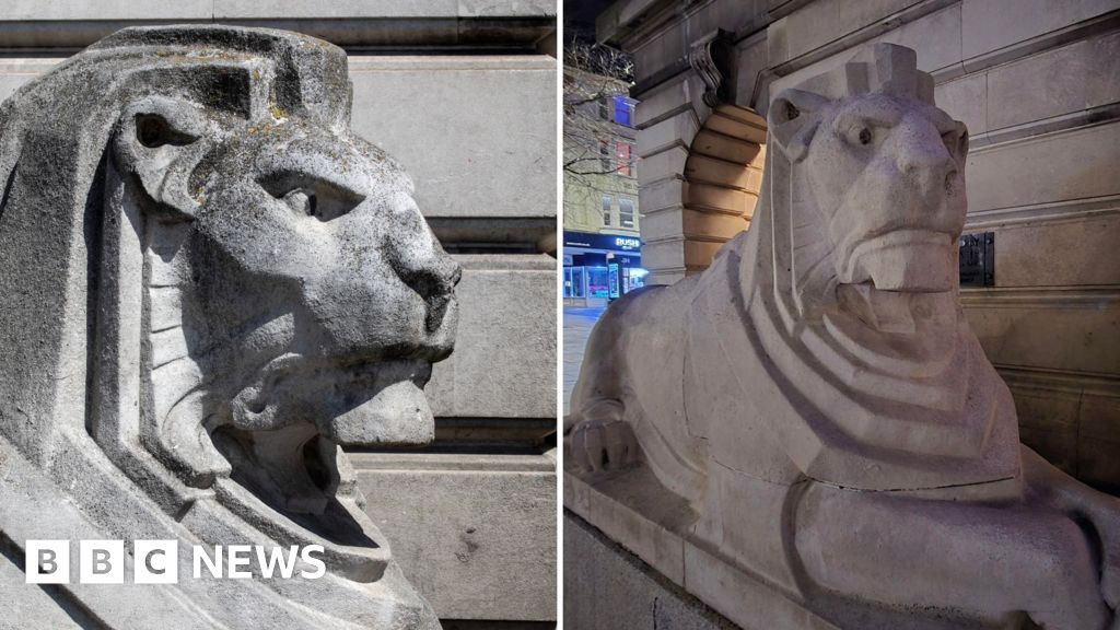 bbc.co.uk - Joseph Locker - Nottingham's market square lions get spring clean