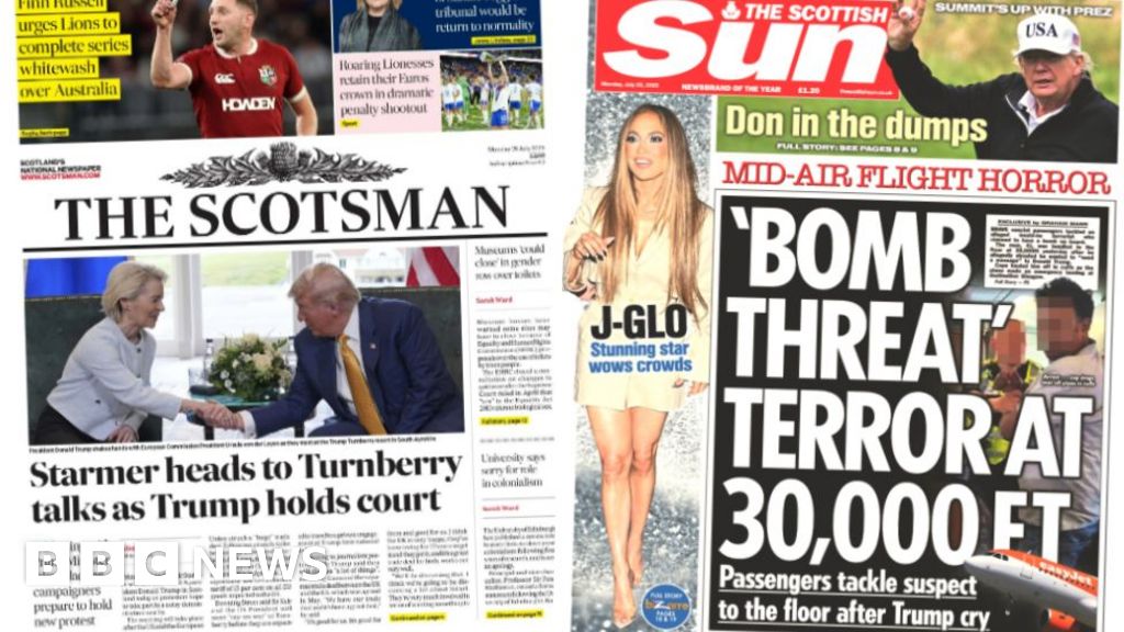 Scotland's papers: Trump to head north and flight 'bomb threat'