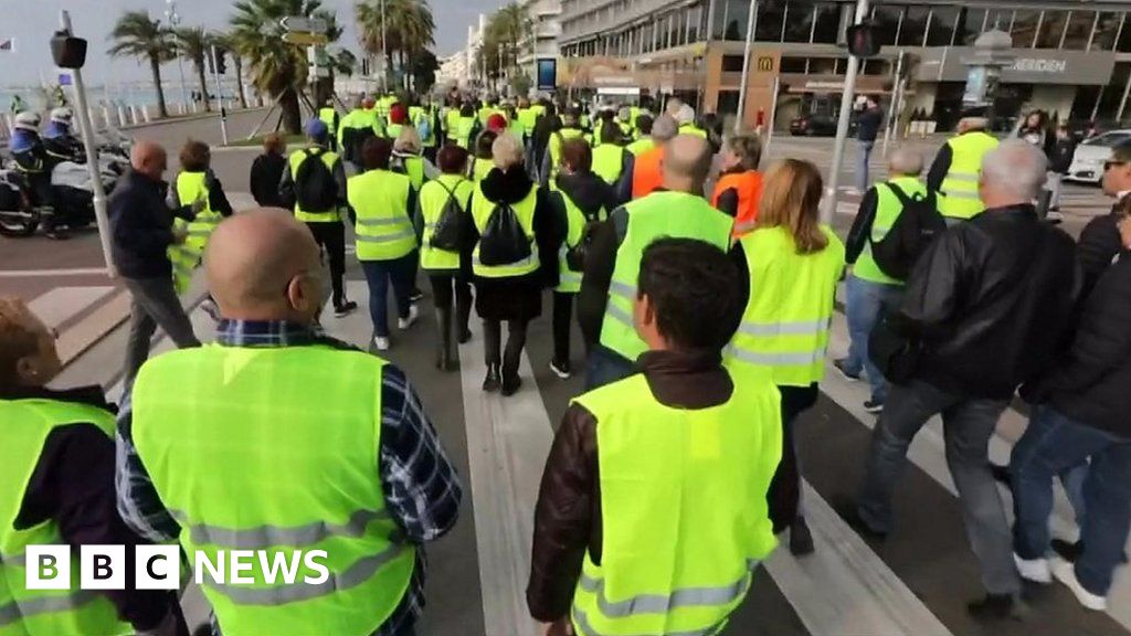 France Fuel Protest Thousands March In Yellow Vests Over Diesel Tax Bbc News