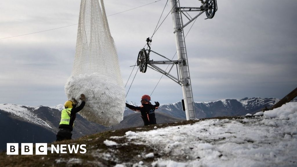 French Ski Resort Uses Helicopters To Deliver Snow For Bare Slopes