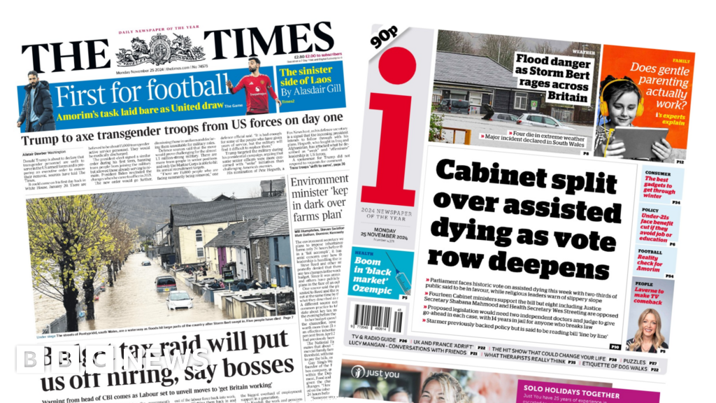 Newspaper headlines: ‘Budget put us off hiring’ and ‘Cabinet assisted dying split’