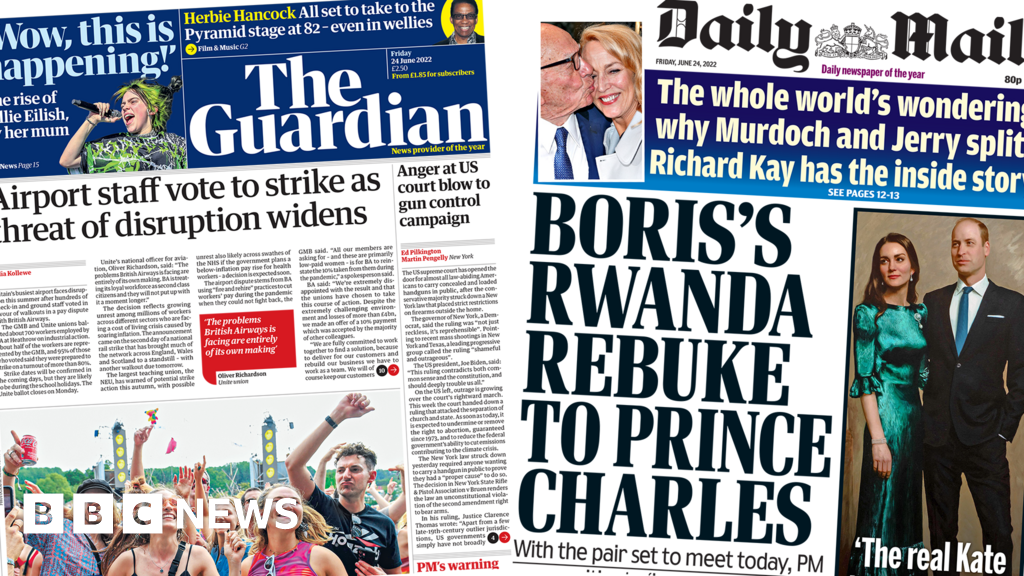 Newspaper headlines: BA staff to strike and Boris’s Rwanda ‘rebuke’
