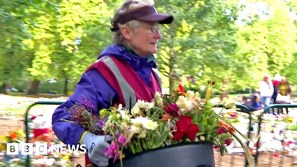 Queen Elizabeth II Floral tributes in London parks composted