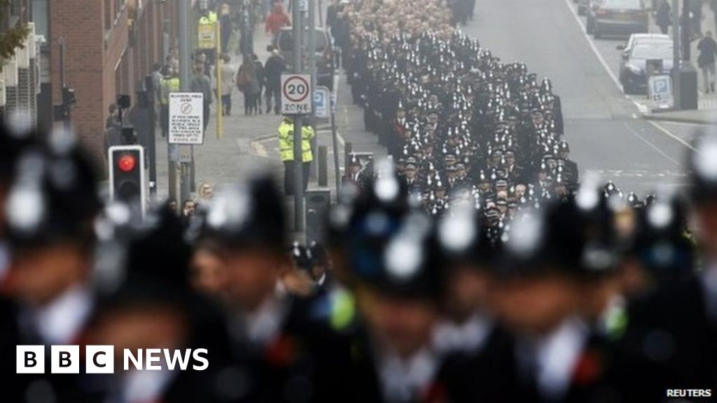 Pc Dave Phillips Funeral Footage Cortege Stretches Down Road Bbc News 