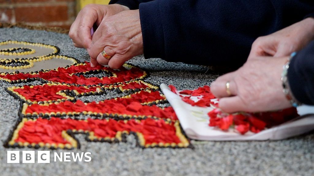 Etwall: Popeye theme for village's well dressing event - BBC News