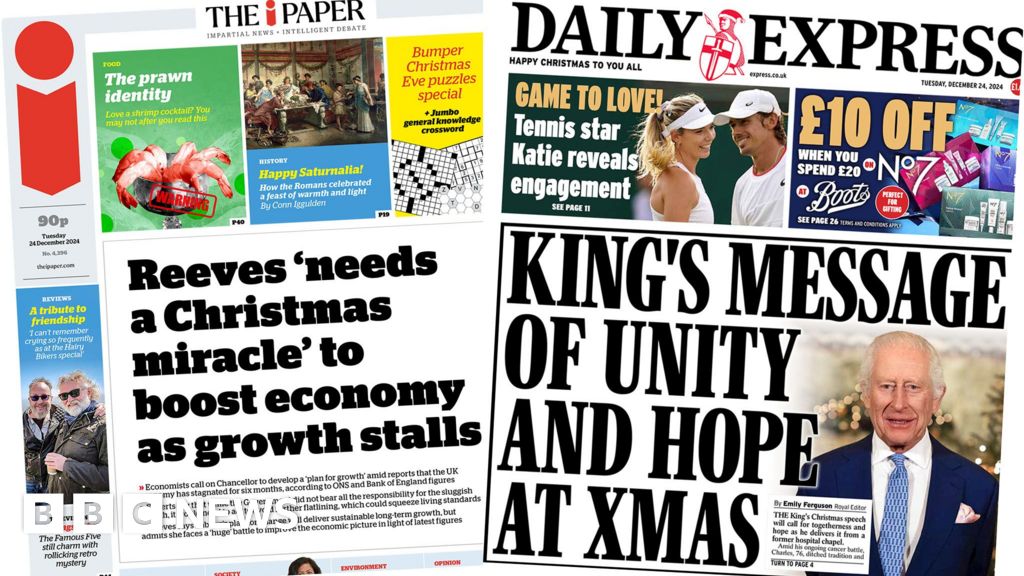 The Papers: Reeves needs 'Christmas miracle' and King's 'message of unity'