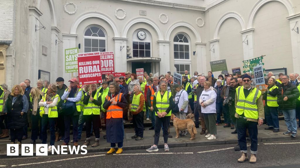 Protest held in Saxmundham against energy infrastructure plans