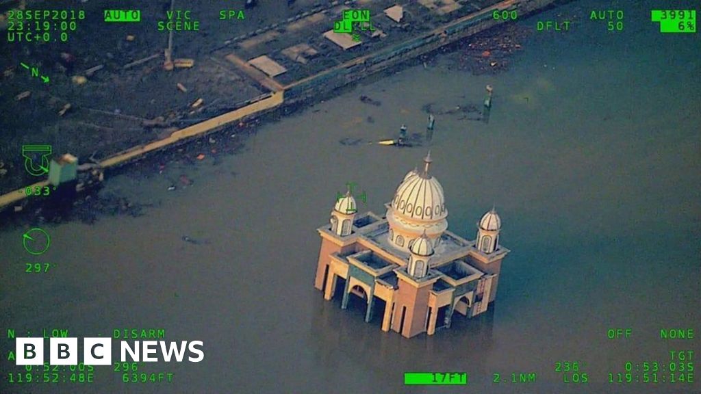 Indonesia tsunami: Aerial images of debris and survival