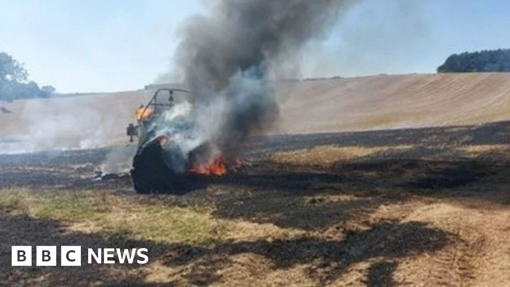 Baler and hay destroyed in Maer field blaze 