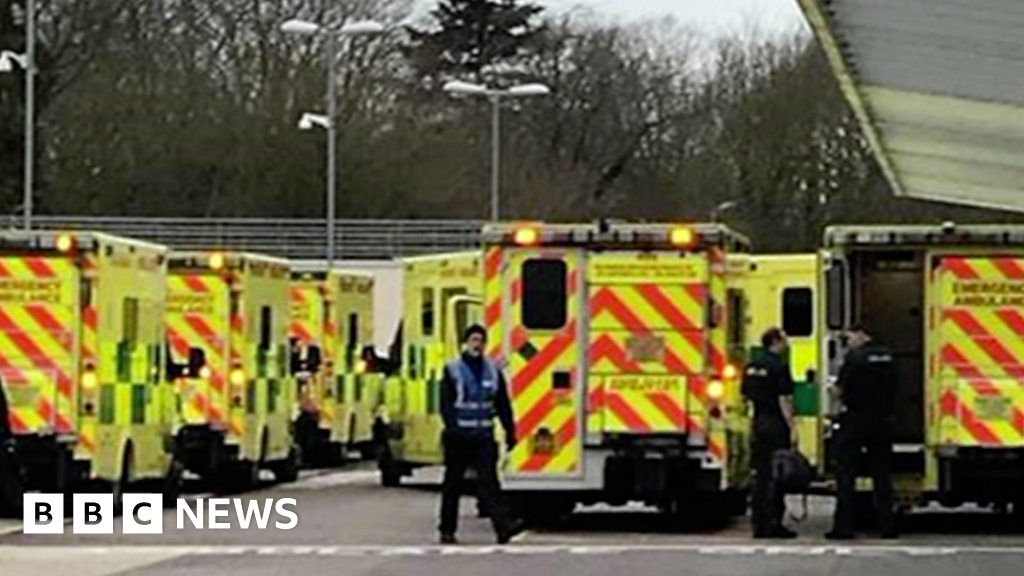 Ambulances Filmed Queueing Outside Broomfield Hospital - BBC News