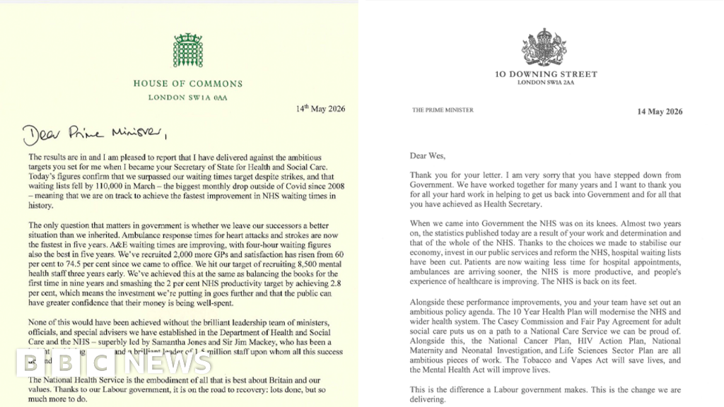 Wes Streeting's resignation letter and Starmer's response in full