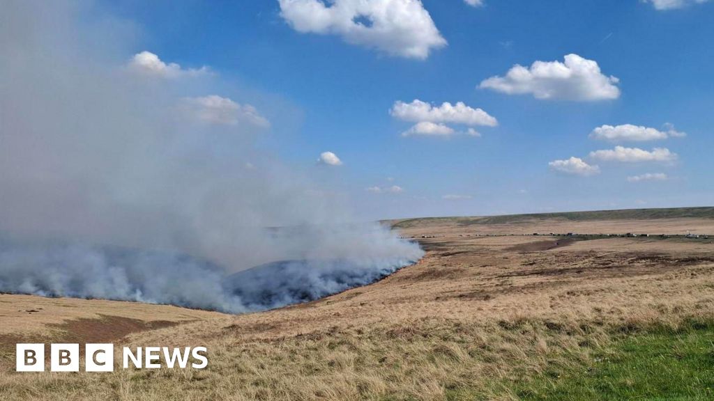 Firefighters tackle moorland blaze near M62