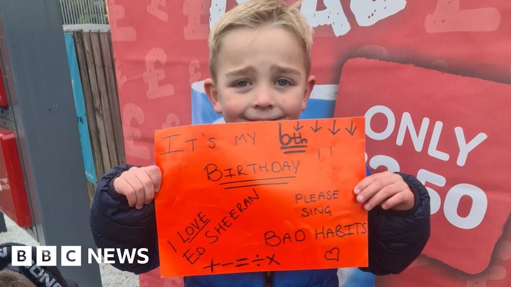Ed Sheeran serenades six-year-old Belfast birthday boy