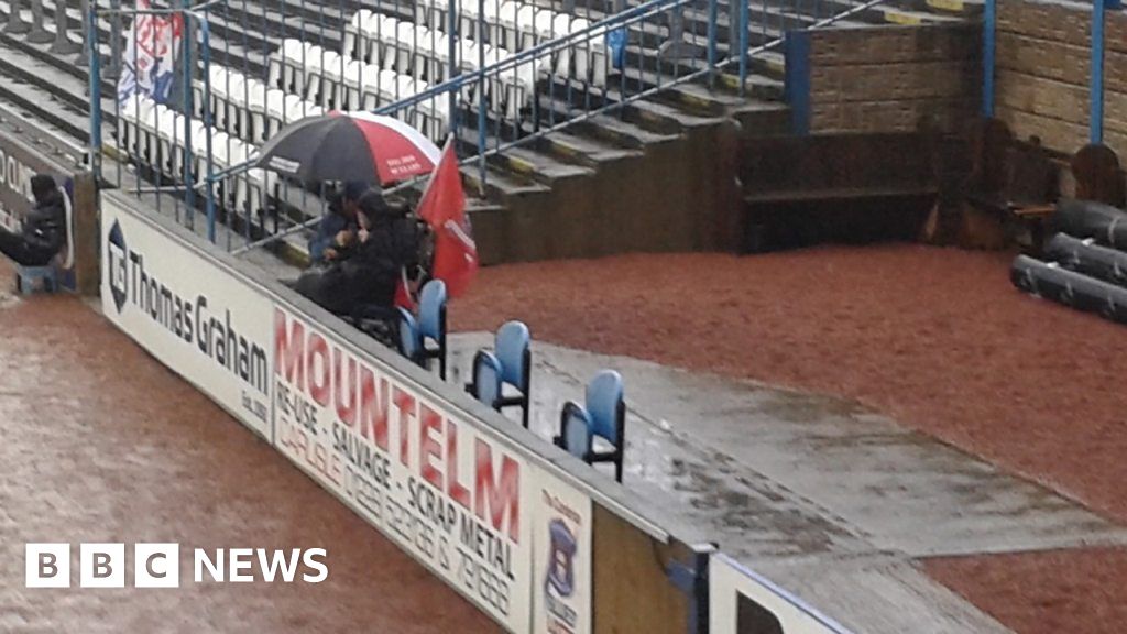 Disabled Morecambe fan has no shelter at Carlisle ground BBC News