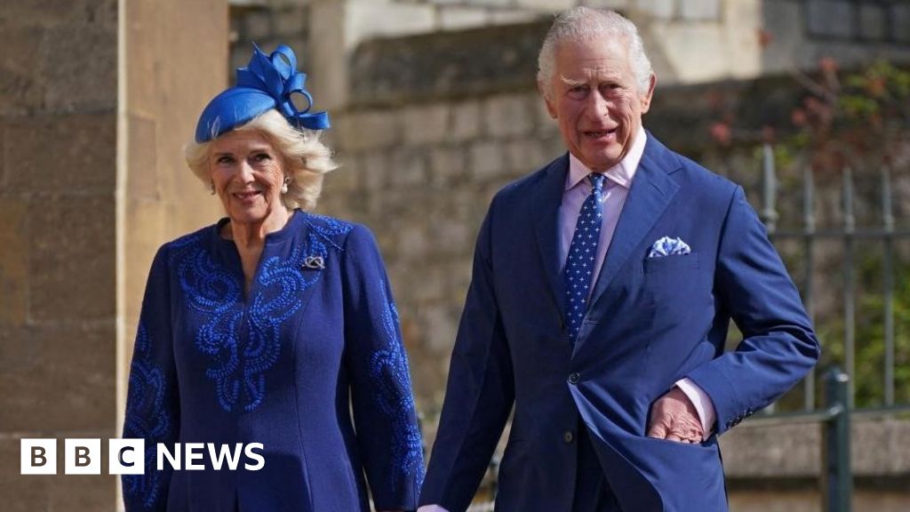 King Charles joined by family for first Easter service as monarch