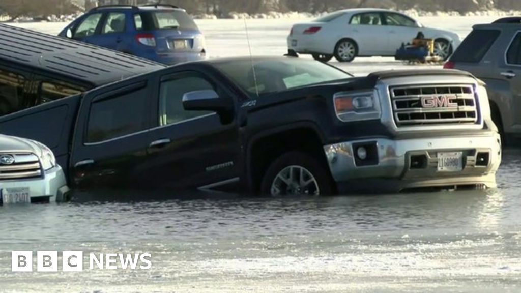 Frozen 'car park' unexpectedly melts